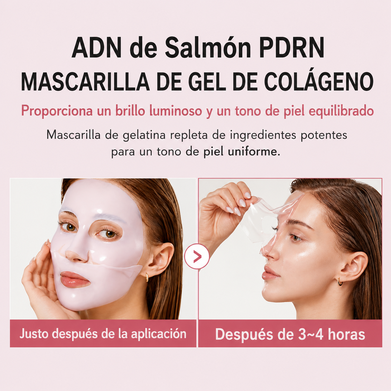 Medicube Salmon DNA PDRN mascarilla de gel de gelatina de colágeno rosa