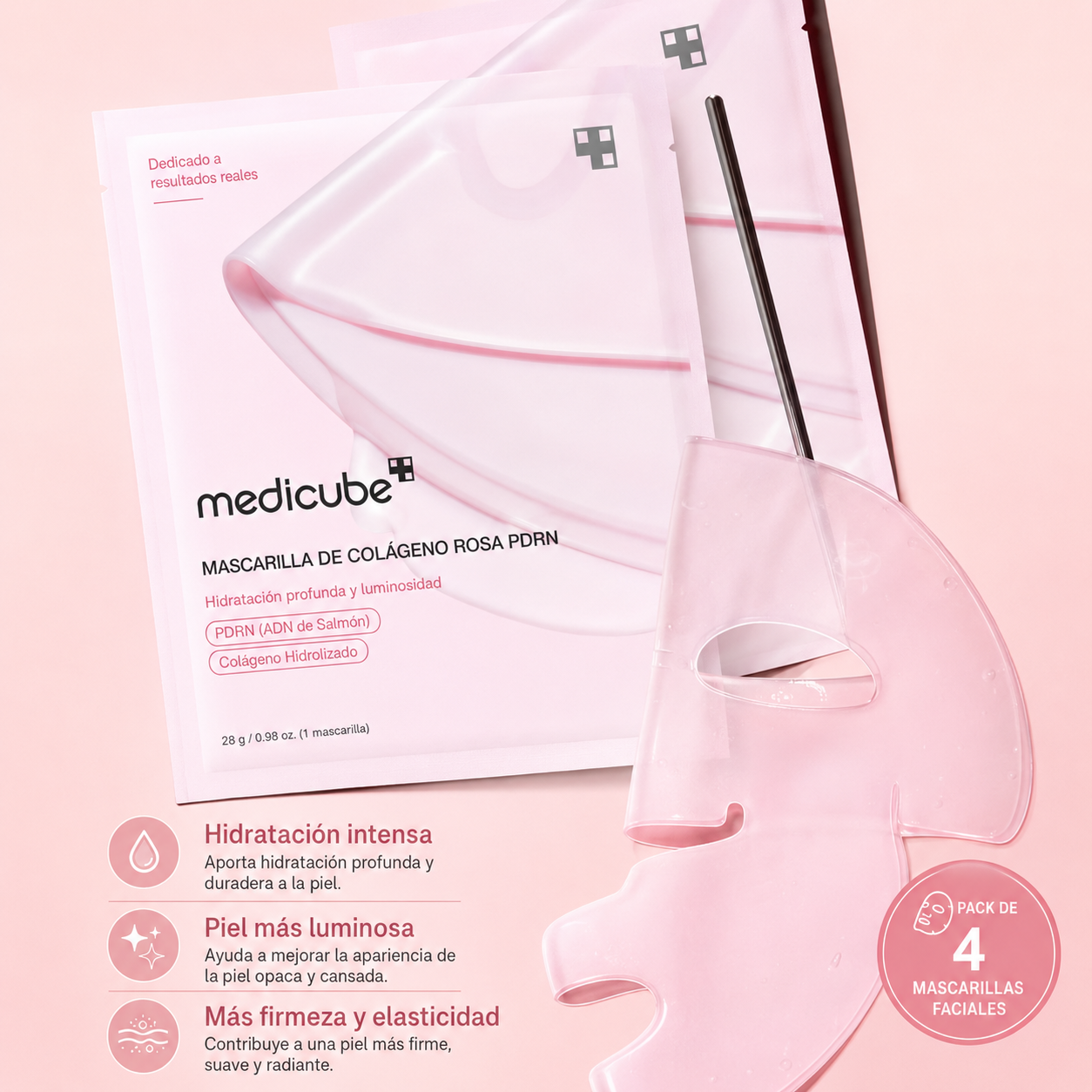 Medicube Salmon DNA PDRN mascarilla de gel de gelatina de colágeno rosa