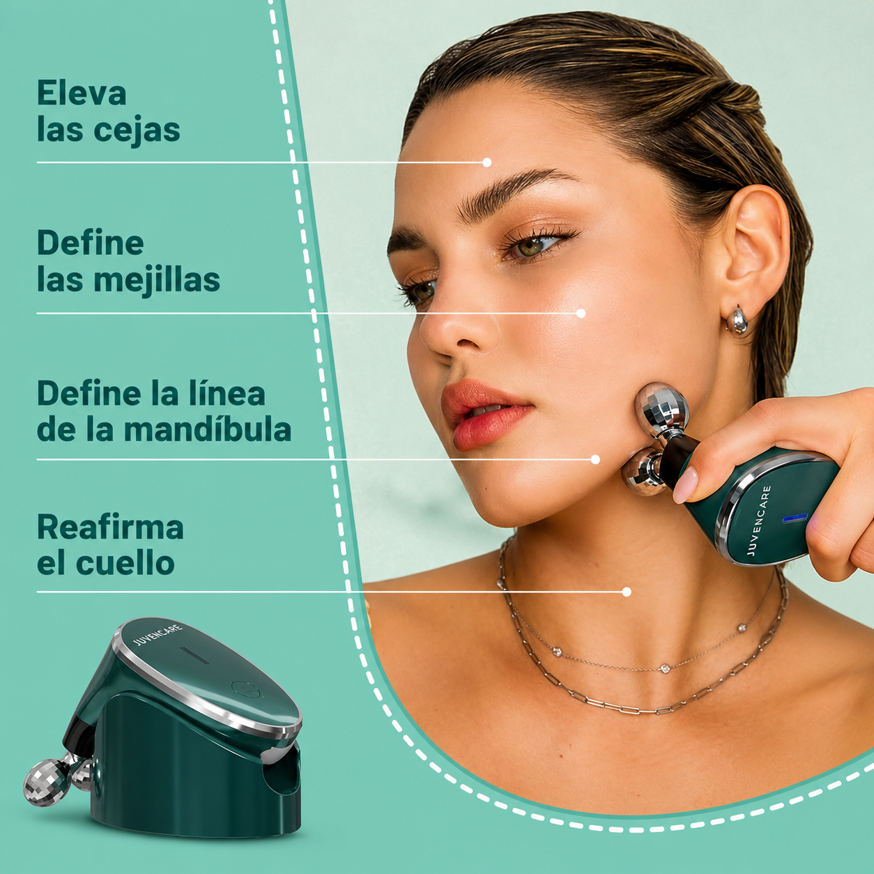 Dispositivo Facial de Microcorriente JUVENCARE 6 en 1. Dispositivo facial de microcorriente avanzado.