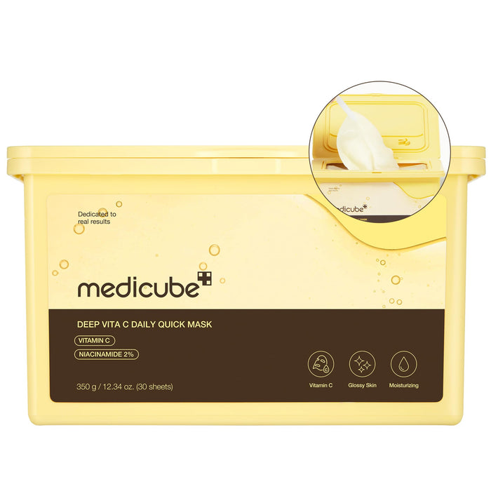 Medicube Mascarillas Diarias Rápidas Deep Vita C de 30 Hojas - Certificado Vegano
